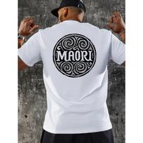 Maori inspired circular spiral pattern Crinkle Plus Size Men's T-Shirt, PLUS SIZE 2XL balta