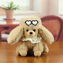 Poodle Plush Toy Keychain - Fluffy Puppy Bag Charm Approximately 11 cm