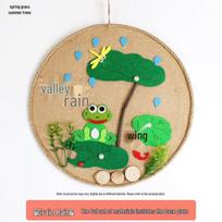 Children's Day Cultural Burlap Plate Ring Decoration: Handmade 24 Solar Terms Hanging Ornament