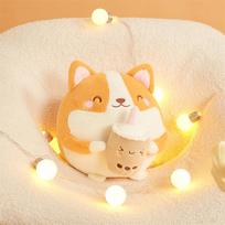 30cm Cute fat Corgi Plush Toy Cartoon Animal Pillow Stuffed Soft Cup Milk Tea Boba Plushie Doll For Children Girls Gifts 30cm