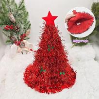 Shiny Tinsel Colorful Poms Christmas Tree Hat Festival Party Supplies Role-Playing Christmas Themed Hats Costume Hat