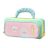 Embroidered Dopamine House Pencil Bag Large Capacity Portable Stationery Storage Bag Zipper Creative Pen Pencil Case
