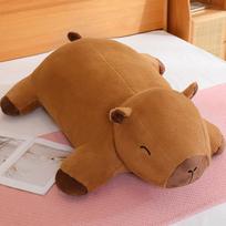 60-100 Giant Lying Capybara Plush Doll Floor Mat High Quality Animal Brown Capybara Plush Carpet Home Decor Gift For Boys Girls about 60cm