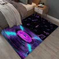 Neoninis DJ patefonų plotas Kilimas Retro vinilinės plokštelės Muzikinės natos Dizainas Neslystantis grindų kilimėlis Miegamojo Svetainės Ryškus šviečiantis dekoras 40cm x 60cm