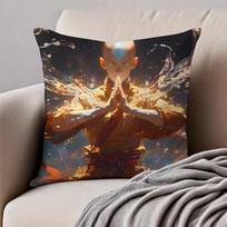 A-Avatar The Last Airbender Cushion Cover Pillowcase Anti-Dustmite Invisible Zipper Short Plush Sofa Cushion Peach skin 18*18(CM)-1Pcs