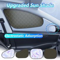4pcs Car Electrostatic Side Sun Shade Curtains Foldable Side Window Sunshade Thicken Anti Glare Uv-reflective Sun Protection Curtain