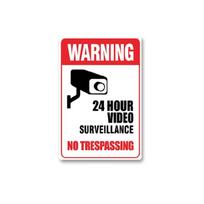 24 Hour Video Monitoring Signs Metal CCTV Camera Sign for Residential and Commercial Areas Easy Mounting