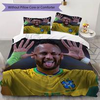 Neymar Jr Pattern Bedding uilt Set uilt Cover Pillowcase Home Decoration Birthday Gift (1 * duvet cover + 2 * pillowcase without core) 135x200cm