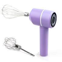 Ergonomic Electric Hand Mixer 3 Speed Mode Rechargeable Battery ABS Materials Easy Cleaning Whisks Ideal For Home Cooks violetinė