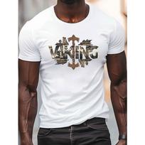 NORSE VIKING Illustration Print, Men's Round Crew Neck Short Sleeve Tee, Casual T-ShirtCasual Comfy Lightweight Top for Summer S balta