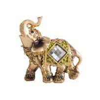 Feng Shui Elephant Sculpture Thai Resin Figurine Golden Elegant Statue Home Decoration Gift Slip Proof For Fortune S žalia