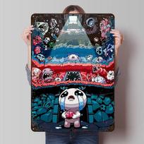 The Binding of Isaac Illustration Metal Poster Customized Wall Art Retro Vintage Tinplate Signs for Man Cave Home Decorations 20x30cm（7.8x11.8inch）