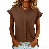 Women's Linen Tank Tops Fashion  Vest Blouse Top  Casual Shirts L kava