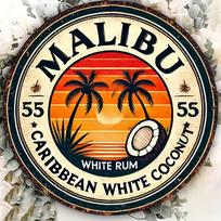 Malibu Caribbean Rum Retro Metal Sign Home Bar Wall Decor x Inch 20x20cm(8x8inch)