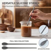 Silicone All-in-One Stirring and Chopstick Extended Long Handle Heat Kitchen Tool One Size