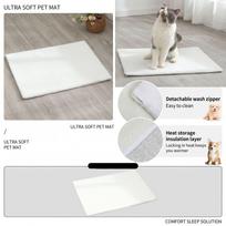 Faux Lamb Pet Pad with Removable Cover for Dogs and Cats, Indoor Use One Size balta