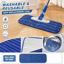 12-Inch Dry and Mop Replacement Pads for Floor Cleaning One Size mėlyna