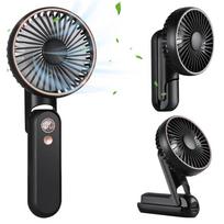 Portable Mini Fan Hand Fan With Power Bank USB Rechargeable 180°Foldable Mute Table Handheld Fan for Camping Office Outdoor juoda