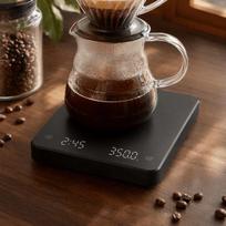 PC + ABS Kitchen Scale Built-In Battery Digital Kitchen Scale  Pour Over Coffee Drip Coffee juoda