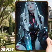 Cyberpunk Female Robot Metal Wall Art Retro Iron Sign Anime Sci Fi Decor Gift For Women 8x12in (Multicolor,TYA-1028456-20x30) įvairiaspalvis