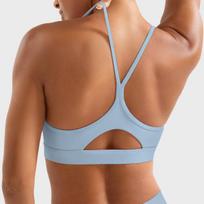 Women's Cross-Strap Sports Bra with Chest Pads for Yoga & Pilates Training M mėlyna