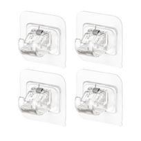 4 Pcs Large Self-Adhesive Curtain Rod Brackets No Drilling Curtain Rod Clip Clear Black Window Curtain Rod Holder 1 tamsiai mėlyna spalva