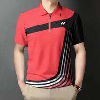 Yonex Sportinis Polo Marškinėlis su Užtrauktuku Laisvas ir Kvėpuojantis Trumpomis Rankovėmis S red
