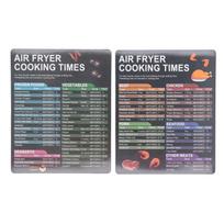 2PCS Fryer Cheat Sheet Magnetic Cooking Times Chart Easy to Read Reference Guide Water Oil