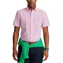 Polo Ralph Lauren Ss24 Striped Small Pony Logo Embroidered Short Sleeve Shirt Men shirts Pink 710803060-001 XL