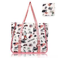 Foldable, Portable, Eco-friendly Shopping Bags, Waterproof Tote Bags, Large-capacity Handbags for Women 45.5*19.5*38cm rožinė
