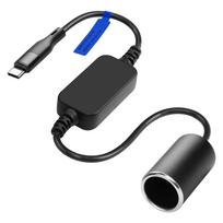 CERRXIAN Type C Male to 18W Cigarette Lighter Socket Adapter Power Cord for
