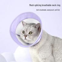 Pet Elizabethan Mesh Collar - Kvėpuojantis Anti-Lick/Bite Cat Grooming Neckwear Small levandų violetinė spalva
