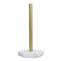 Standing Paper Towel Holder Gold Stainless Steel Marble Texture Countertop Roll Paper Stand for Kitchen Toilet