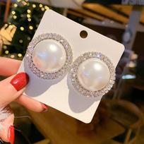Zircon Geometric Big Sud Earrings For Women Bijoux Exquisite  Pearl  Studs Crystal Earrings Statement Earrings Jewelry Gifts