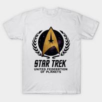 Men Black Print T-shirt Star Trek No-Cut Transfer Paper Print Cotton Tshirt 3XL balta
