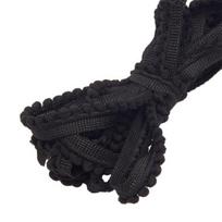 1000CM Pompom apdailos juosta „Pasidaryk pats“ siuvimo reikmenys Kamuoliukų kutų juosta Namų užuolaidų, drabužių, pagalvių dekoravimui Pompom kutų juosta juoda