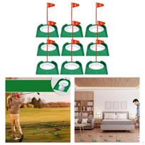 9 Pcs Golf Putting Cup And Flag, Putt Training Aid Surface Regulation W/flag Practice Sports Red Flag