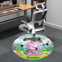 1pc Peppa Pig Chair Carpet for Office Non Slip, Machine Washable Rug for Office, Room Holiday Decor for Christmas, Birthday Polyester 80cm