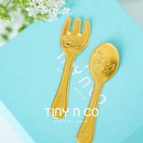 Tiny Co 24k CoCo Gold Fork Gold Bar Ring 0.5g Not engraved