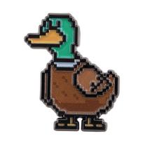Retro Pixel Duck Brooch Pin - Cartoon Green-headed Metal Badge Fashion Accessory Gift