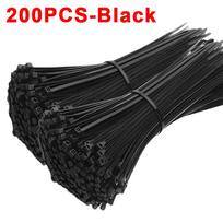 Premium 200/100Pcs Nylon Cable Ties Adjustable Self-locking Cord Ties Straps Fastening Loop Reusable Plastic Wire Ties For Home Office 3x100mm