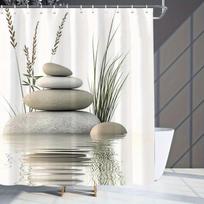 Zen akmens dušo užuolaida Vandens atspindys Gamta Menas Minimalistinis dizainas Vonios kambario dekoras Vandeniui atspari spausdinta vonios užuolaida Namams 90x180CM