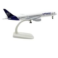 20cm Lufthansa Model Plane B787 Metal Replica Model Plane Aviation Simulation Scale Aircraft Collection Toys Boys Kids mėlyna/balta