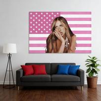 Tate McRae Pink American Flag Tapestry Wall Hanging Cloth Wall Art Aesthetic Room Decor Hip Hop Style Tapestry For Bedroom Home 74x94cm(29x37in)