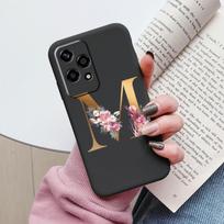 Gold Letter Case For Honor 200 Pro Lite Smart Black Shell Soft Cover For Honor 200Lite Protector Shockproof Funda Pink Flower Honor 200