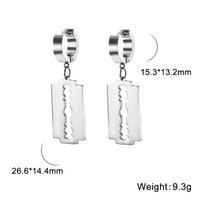 My Shape Punk Blade Razor Hoop Earrings for Men Boy Women Stainless Steel Circle Drop Earring Ear Clip Fashion Party Jewelry