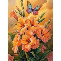 GATYZTORY Painting By Number Orange Flower Drawing On Canvas HandPainted Painting Art Gift DIY Pictures By Number Kits Home 30x20cm no frame