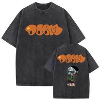 MF DOOM Washed Black Graphic T Shirt Hip Hop Rap Streetwear Unisex Tee L