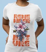 Cyberpunk Floral T-Shirt: Remember Nature Fusion, Unisex Cotton Tee S