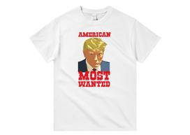 Donald Trump Mugshot T-Shirt, American Most Wanted, Unisex Crewneck L
